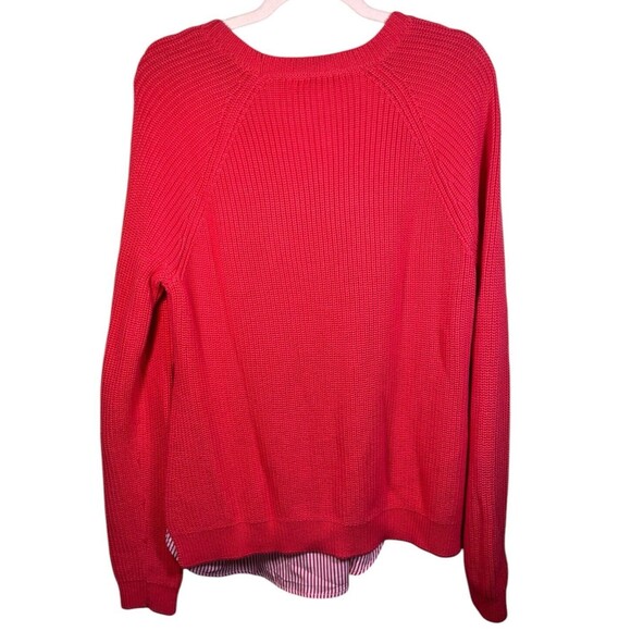 Lauren Ralph Lauren Womens Twofer Sweater‎ Large Striped Contrast Layered - Picture 2 of 10